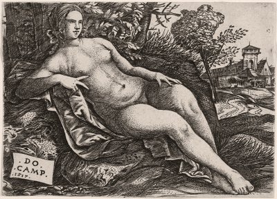 Venus Reclining in a Landscape, c. 1517 by Domenico Campagnola